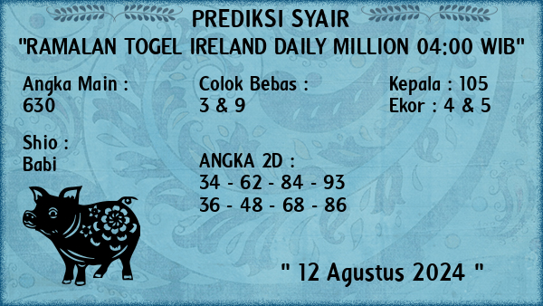 Prediksi Ireland Daily Million 04:00 WIB