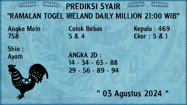 Prediksi Ireland Daily Million 21:00 WIB