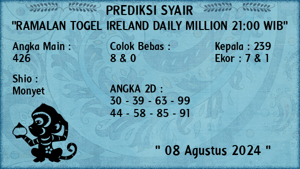 Prediksi Ireland Daily Million 21:00 WIB