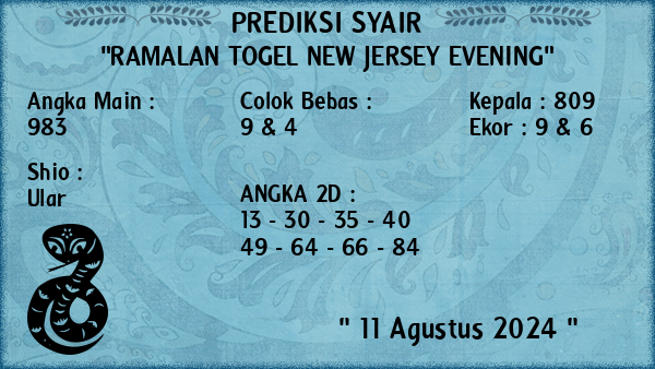 Prediksi New Jersey Evening