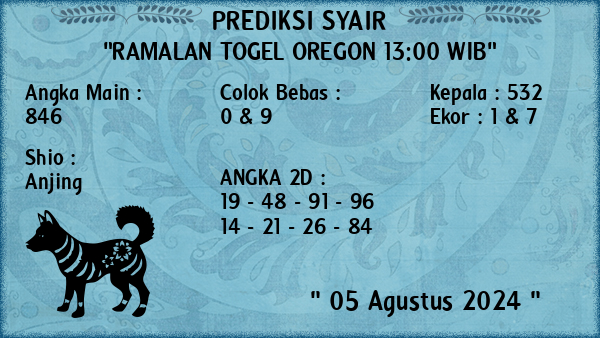 Prediksi Oregon 13:00 WIB